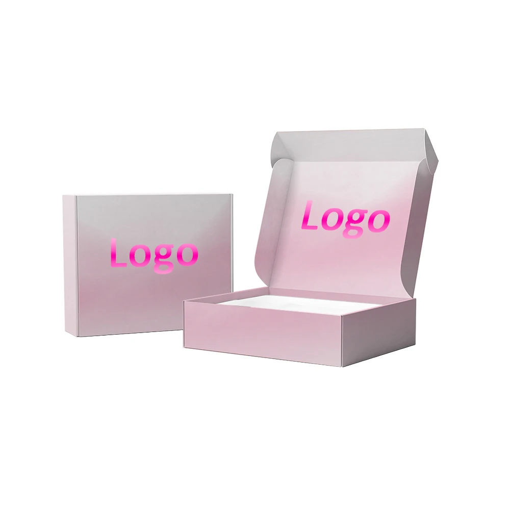 Wholesale Corrugated Cardboard Color Wine Mailer Flower Packaging Custom Unique Pink Logo Printing Clothing Mail Shipping Box