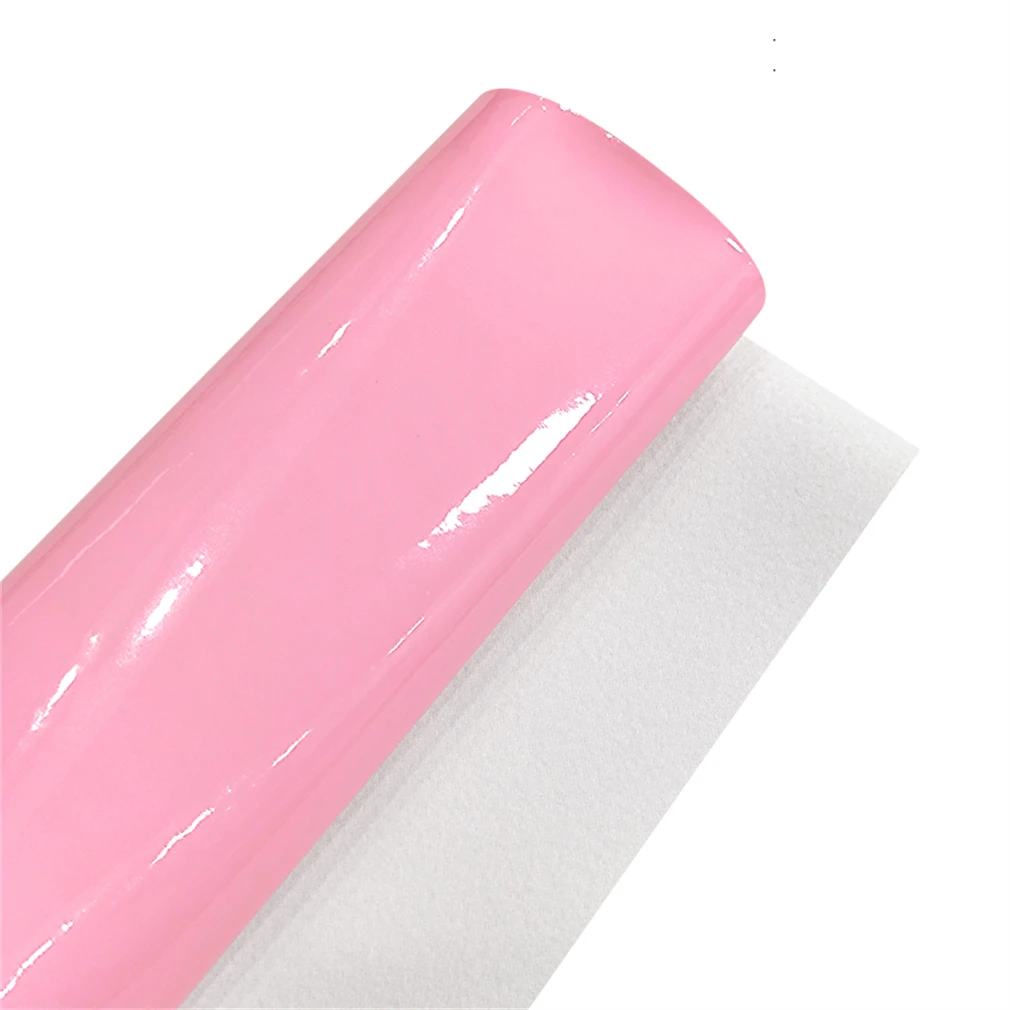 12*54 inch Glossy Mirrored Faux Leather Solid Color Vinyl Fabric Soft Synthetic PU Leather Roll