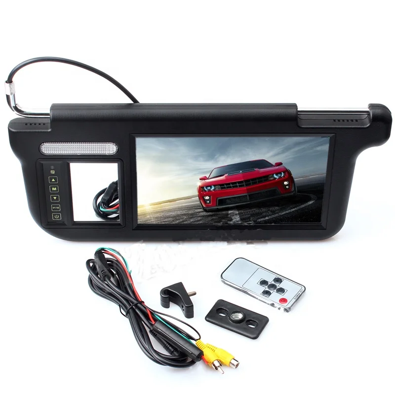  Влево или вправо 7 дюймов TFT LCD автомобильный солнцезащитный козырек мониторах цвета приорите серого цвета: черный бежевый