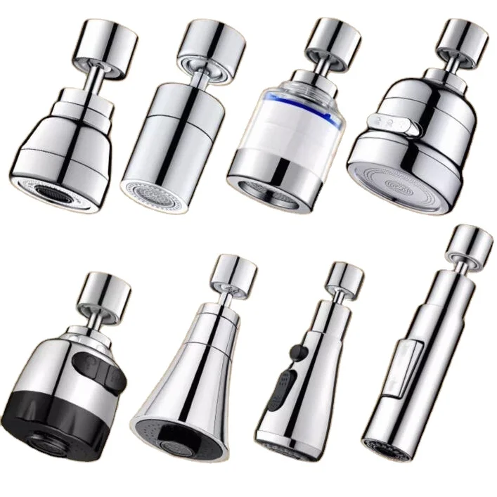 New Universal 1080 Degree Rotation Electroplating Anti-splash Spout Brass Bathroom Kitchen Faucet Rotation Tap Extender Aerator