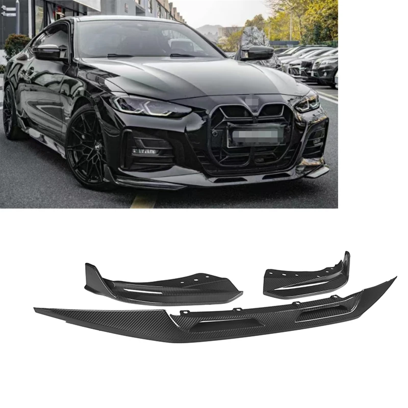 SQ Style 3pcs Rear Diffuser For BMW 2021 2022 2023 4 Series 2-Door Dry Carbon Fiber G22 G23 Rear Bumper Front lip