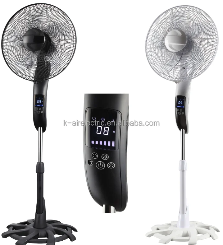 3D Wide-angle Air Supply Low Noise Strong Wind 3 Mode 12Hours Timer Standing Fan