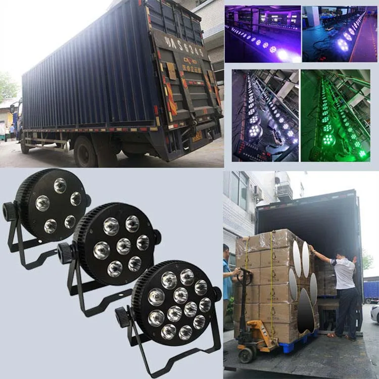 6in1 RGBAW UV IR Remote control 12x8 dmx flat led par can light with great wash effect for live events