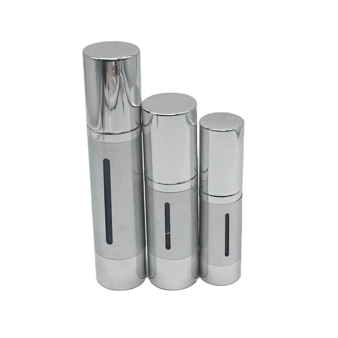 15ml Silver Plastic As Airless Bottle Lotion Pump Spray Bottles Cosmetic Packaging