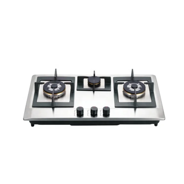 Stainless Steel surface China cast iron Gas Cooker 3 Burner Built-in Gas Hob