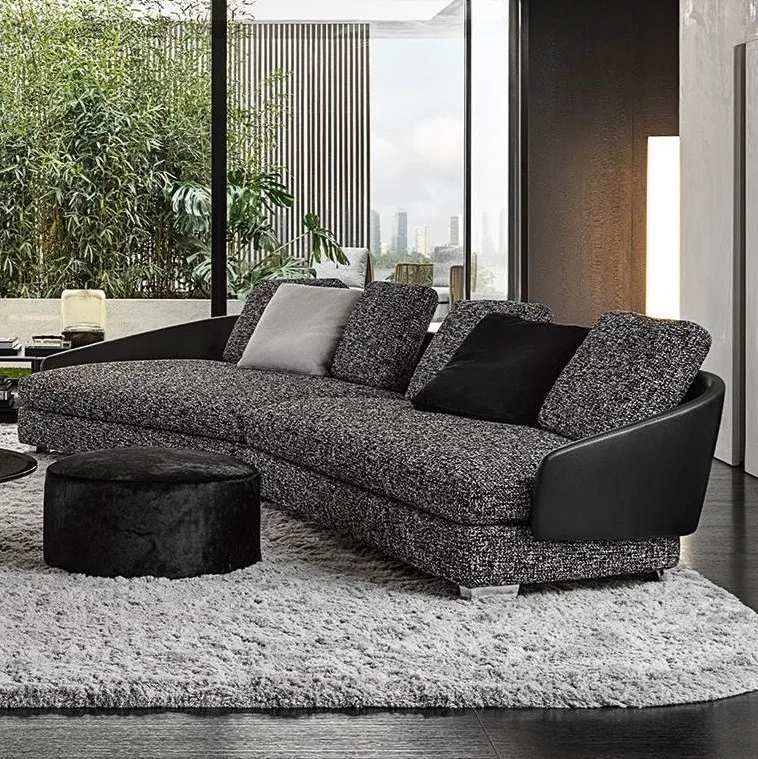 Fashion Italian living room curved sofa set design luxury villa sofa modern high end home sofa furniture set