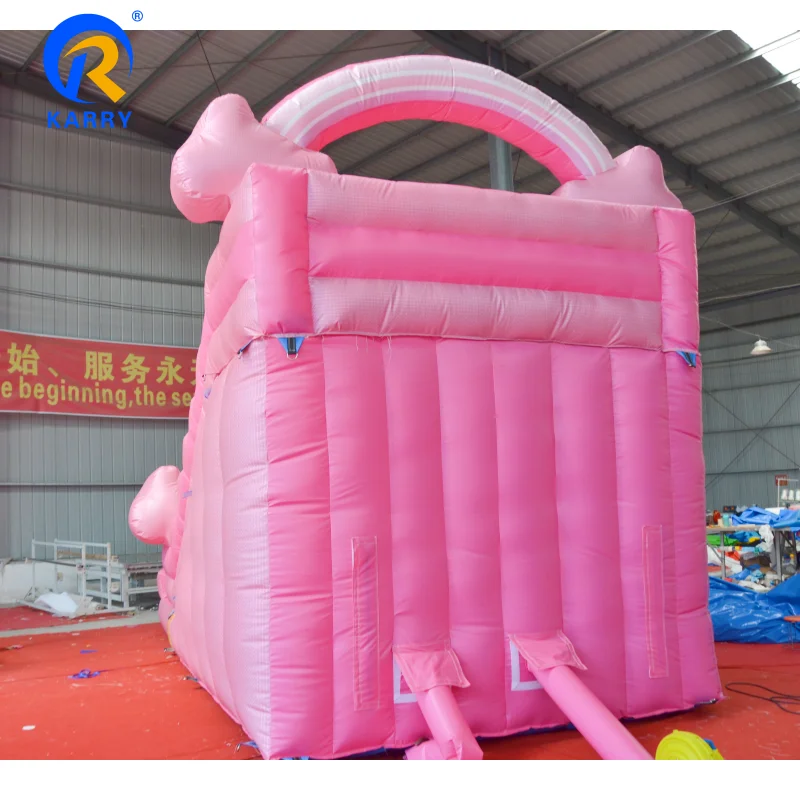 Cheap Pink candy inflatables inflatable water slide with pool large backyard inflatable water slide for adults from China