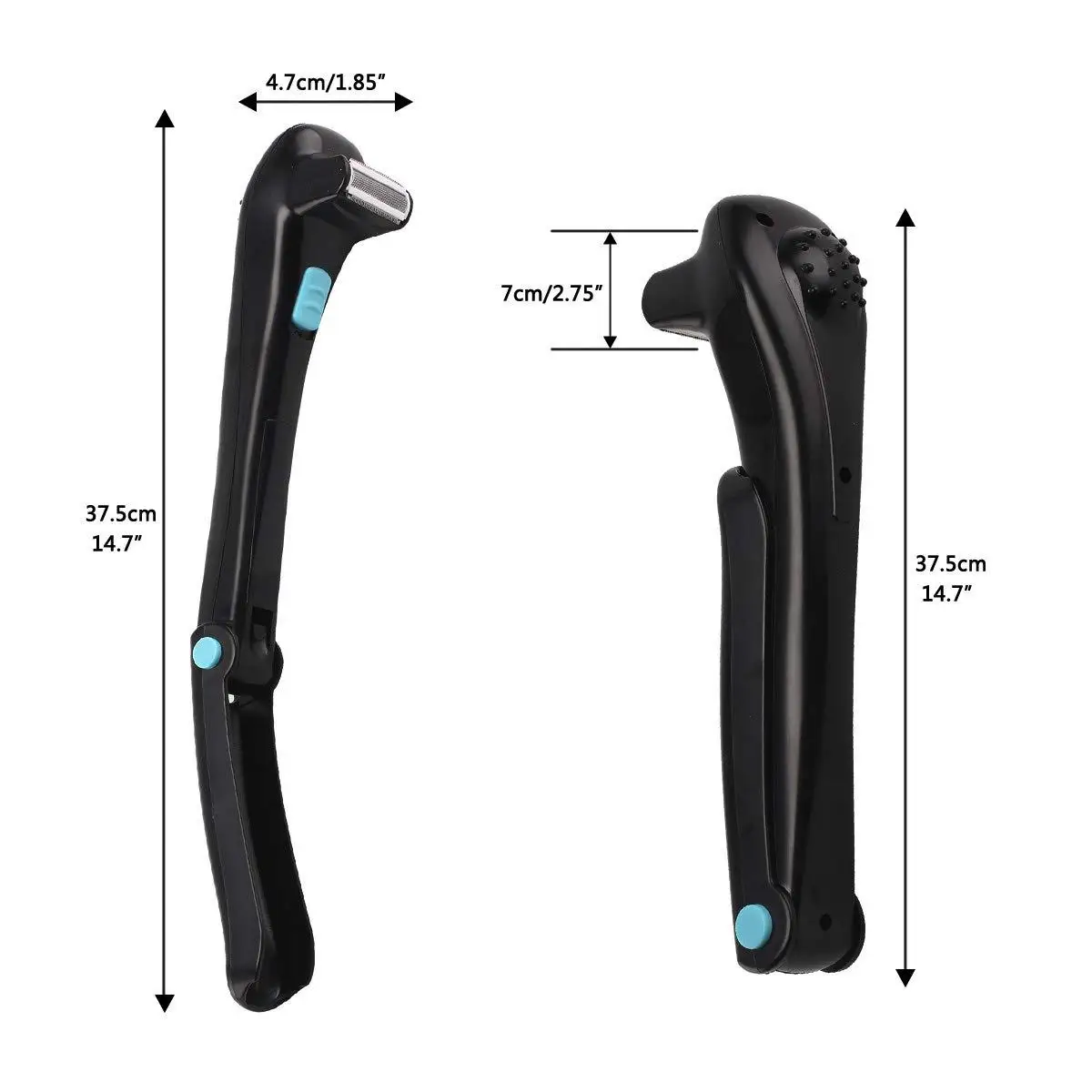 Hair Removal Appliances 2 dry manual batteries Foldable High quality Painlessly Function Black Back Hair Shaver