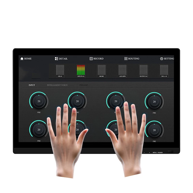 IP65 industrial display 21.5 inch Black Waterproof Wall Mount lcd tft touchscreen/non-touch industrial grade lcd monitor