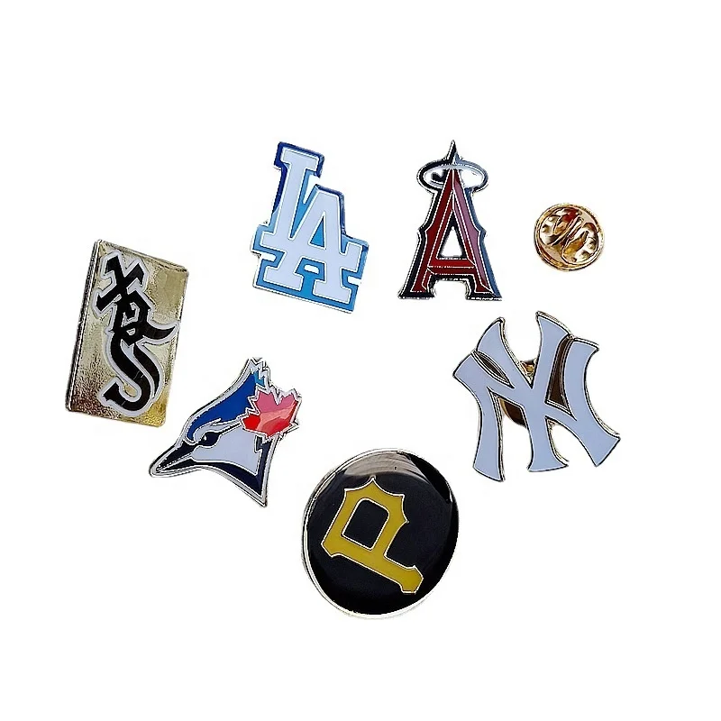 Wholesale metal America Baseball Sport Team Badge Pins Enamel Metal Lapel Pin Baseball Hat Pins