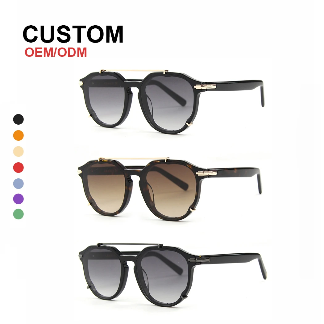 2024 Trending Polarized Sun glasses Acetate Nylon Eyewear Luxury Custom Brands Pilot Shades Uv400 Men Sunglasses