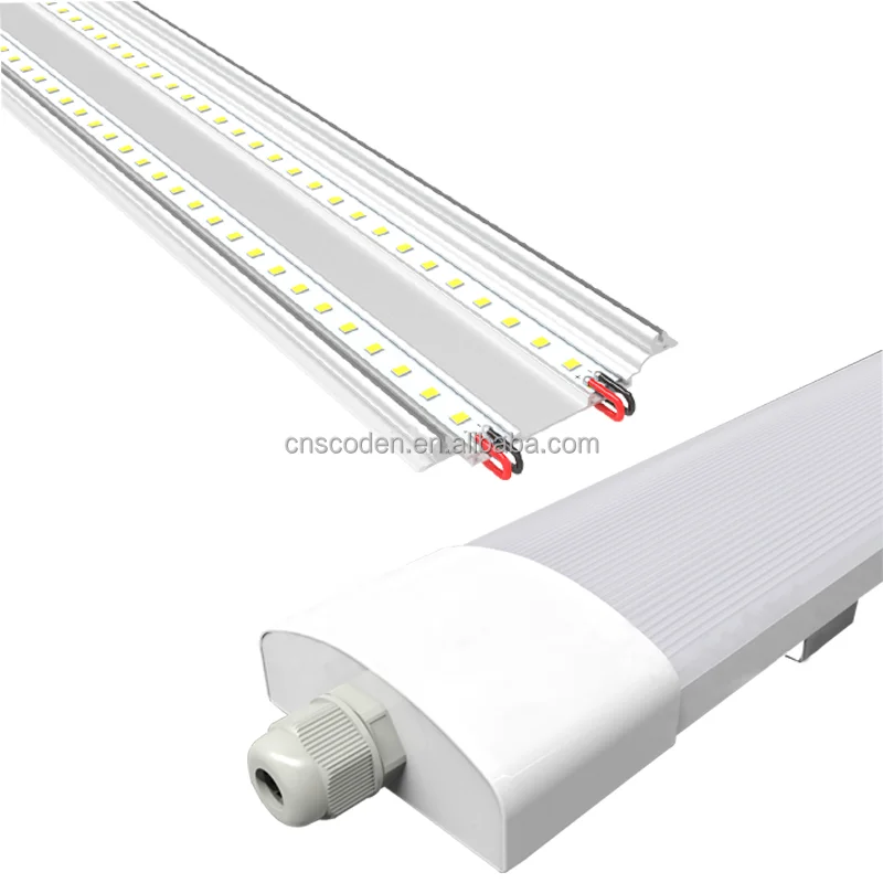 Waterproof 4500K Tube LED Linear Lighting 18W 36W 50W Fixture IP65 Tri-Proof Suspended Ceiling Lighting