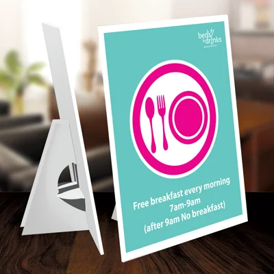 ПВХ пенопластовая доска с бумажной подставкой-на заказ А5 рекламный стенд знак для стола