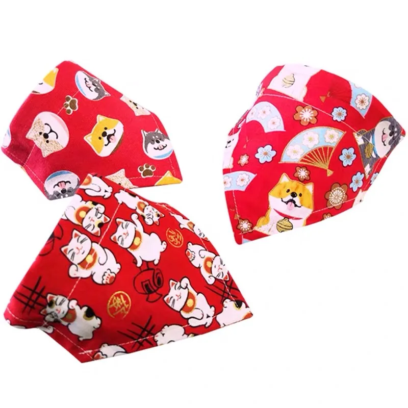 Wholesale Soft Puppy Neckerchief Scarf Detachable Collar Reversible Custom Dog Bandana