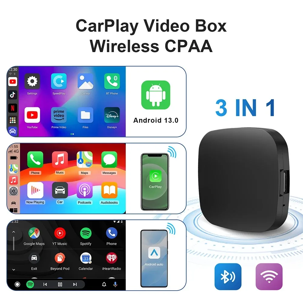 CarPlay Ai TV Box  Android 13 Ai Box Carplay Android Auto Adapter WiFi For Youtube Nexflit Cars Smart Ai Box Bulit in Play Stroe