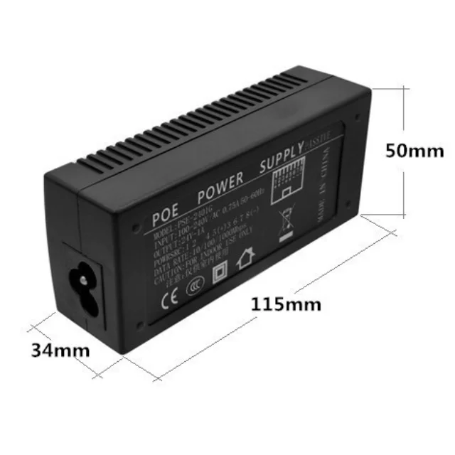 10/100/1000Mbps POE adapter 48V 1A gigabit poe power supply module