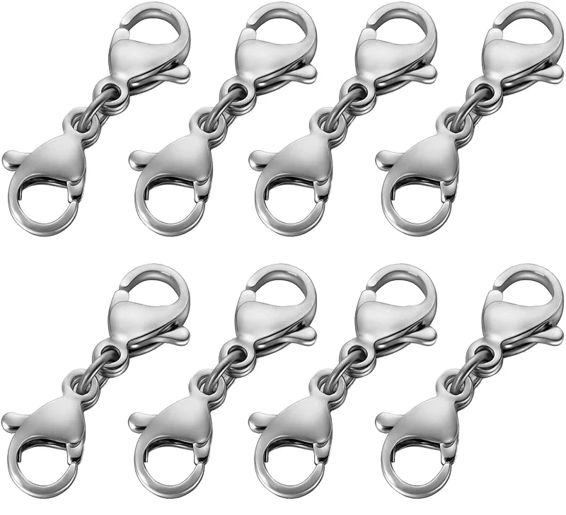 Double Lobster Clasp Extender Double Claw Connector Bracelet Extension Clasp Small Bracelet Extender Necklace Shortener Clasp