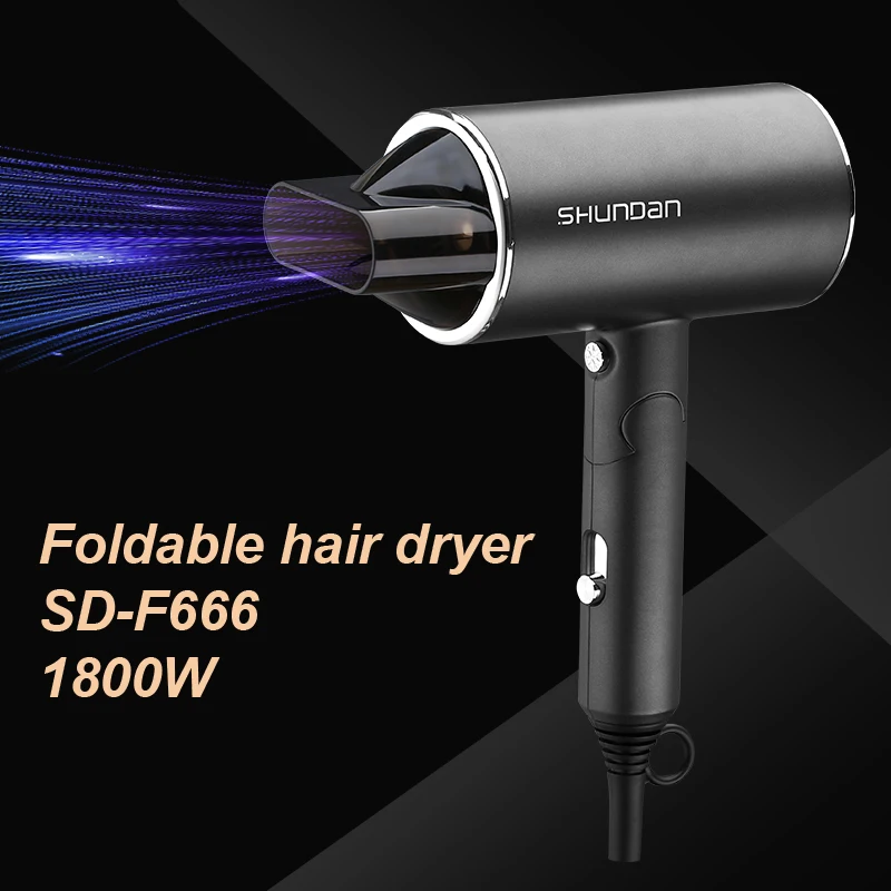 1800W DC высокомощный складной портативный красочный профессиональный малошумный фен для салона