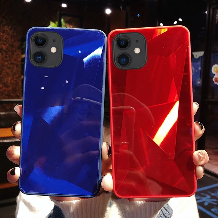 Luxury Diamond 3D Texture Prism Holographic Laser Mirror Phone Case for iPhone 7 8 Plus XS XR 11 Pro Max Funda For iPhone 12 Min