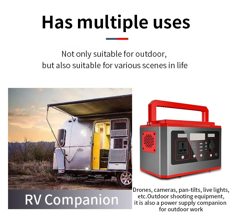 Portable Solar Generator 500w Power Supply Lithium Camping 110-240V Portable Charger Power Station With AC DC USB