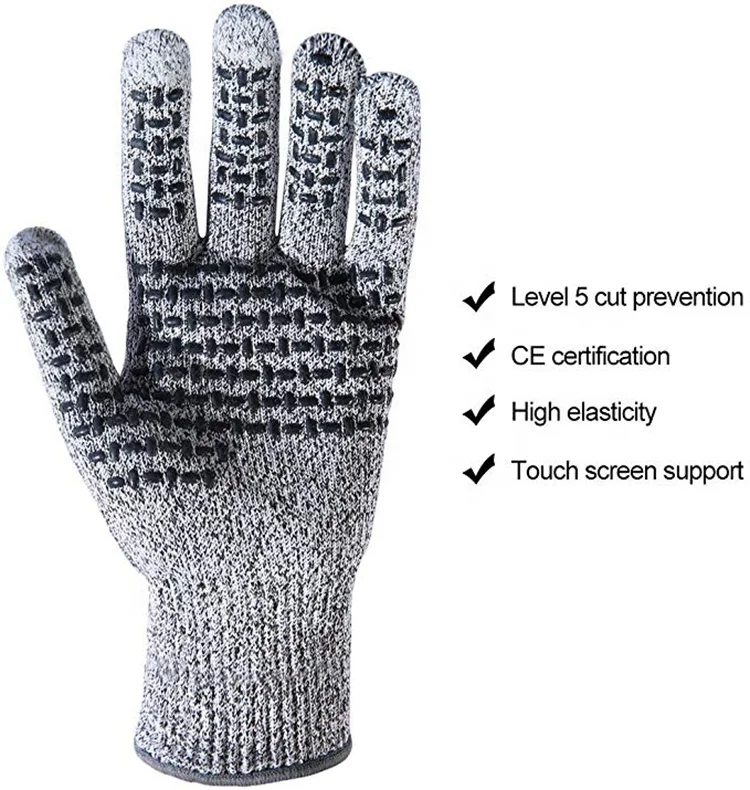 
Level 5 Anti-Cut Touch Screen Cut Resistant Washable Reusable Protector Mitts Gloves 