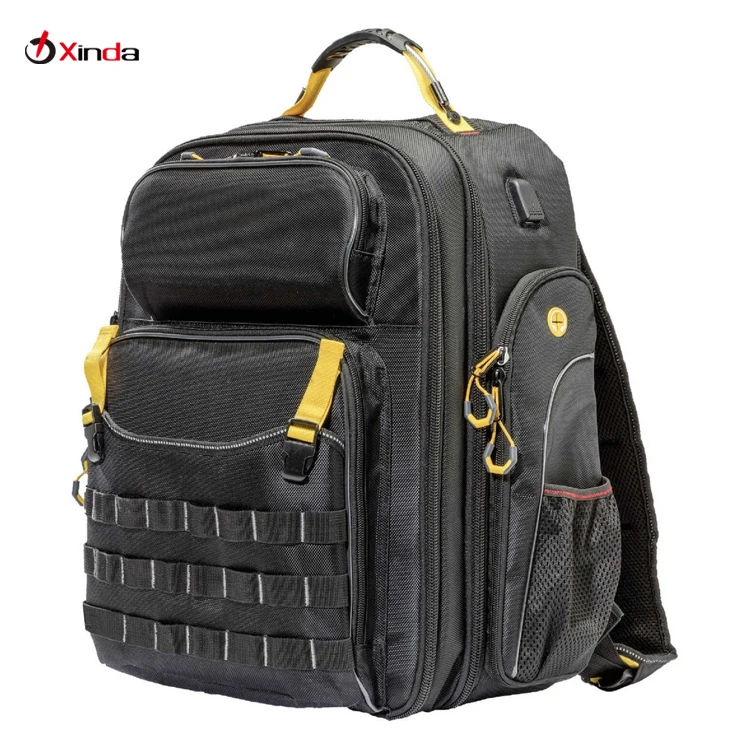 Custom Portable Contractor Working Kit Bag Rugged Multi-pockets Painting Tool Backpack