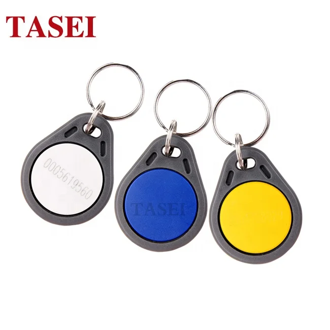 
low cost abs 125khz 13.56mhz TK4100 F08 rfid keyfob keychain key fob key chain price 