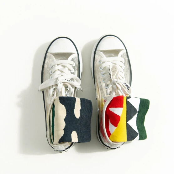 Custom High Quality Casual Dress Socks Funny Cute Cartoon Fruits Banana Lemon Egg Cookies Donuts Happy Skateboard Logo Design