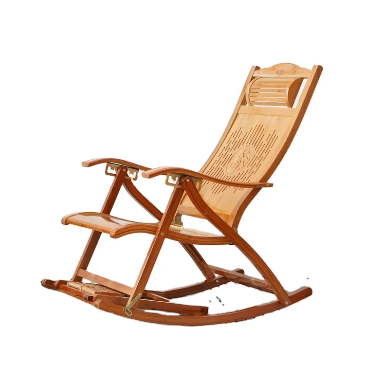 
Hot Sale Adjustable Rocking Chair Folding Chair High Quality Bamboo Modern Leisure Chair Living Room Furniture 
