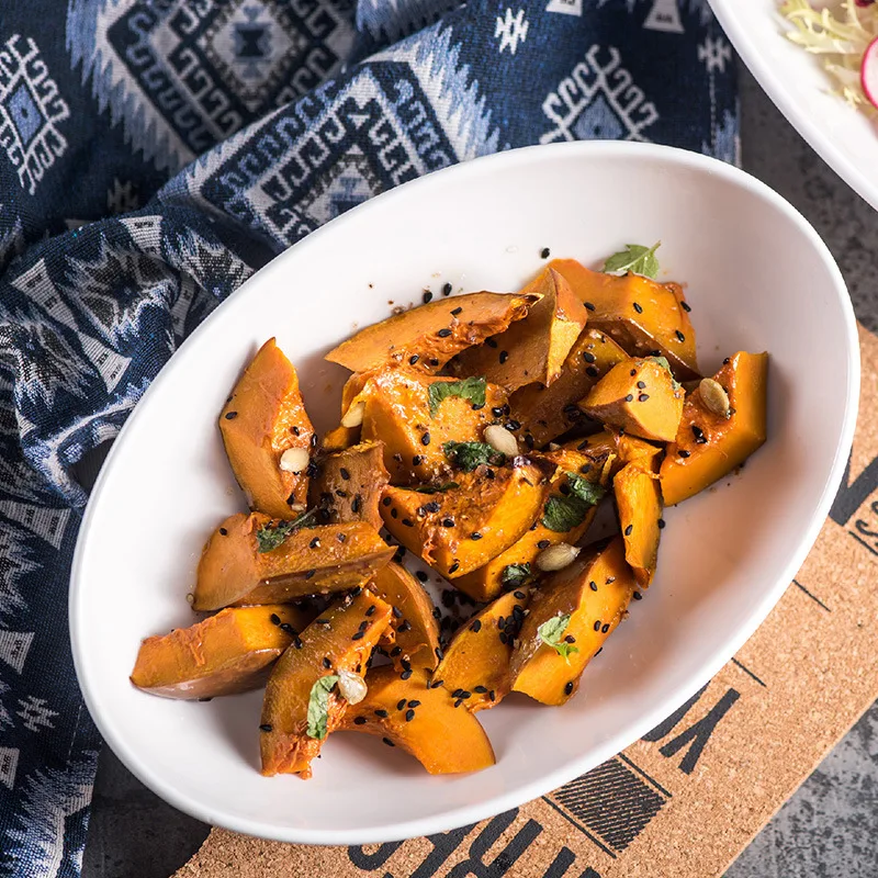 Oval Ceramic Plate  classic Design Restaurant Wedding White porcelain Plate Set elliptical fish Plate