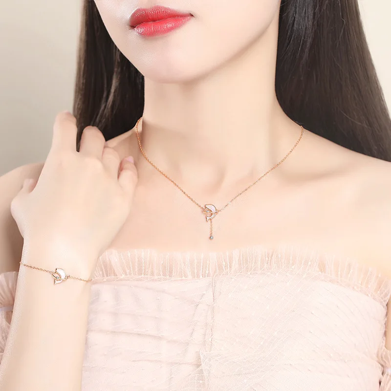 Vana S925 sterling sliver  Fashion Dolphin Pendant  Necklace For Women