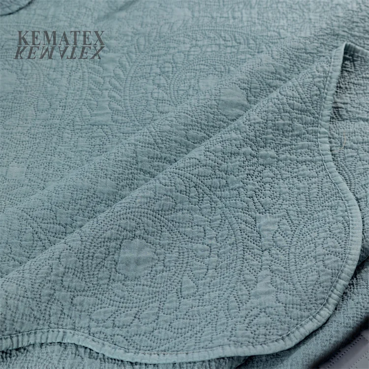Stone washed cotton ultrasonic bedspread coverlet summer bedding quilts