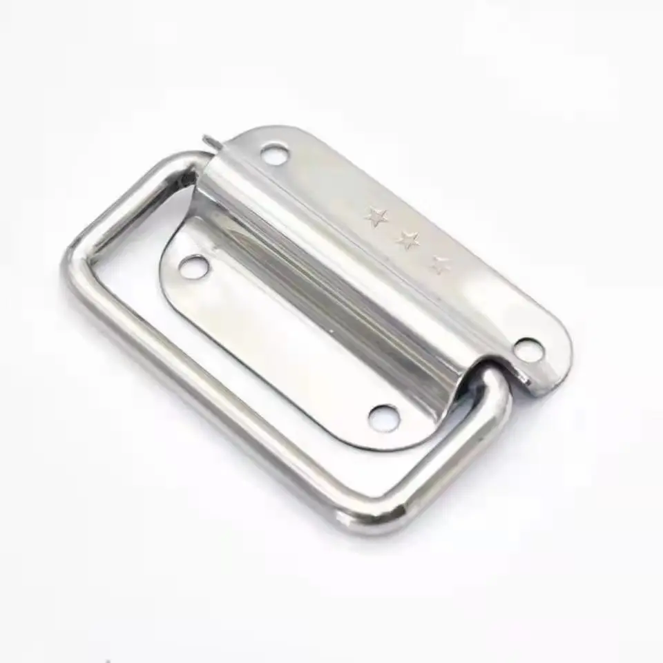 2024 Trending Stainless Steel 201/304 Furniture Handles Screws Installed Folding Pulls for Equipment Cabinet Hardware Accessory