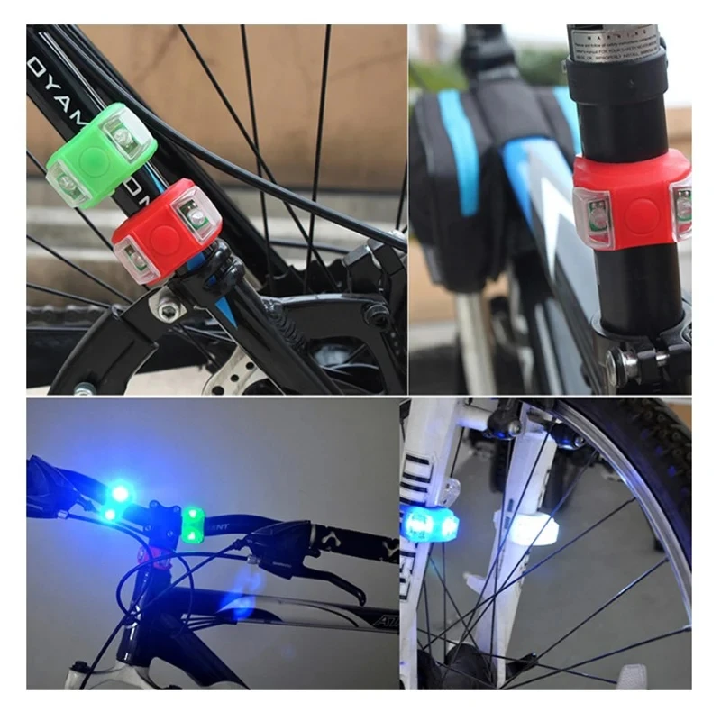 Bike Tail Light Flashing Bicycle Front Light Silicone Waterproof Cycling Bike Light With Battery