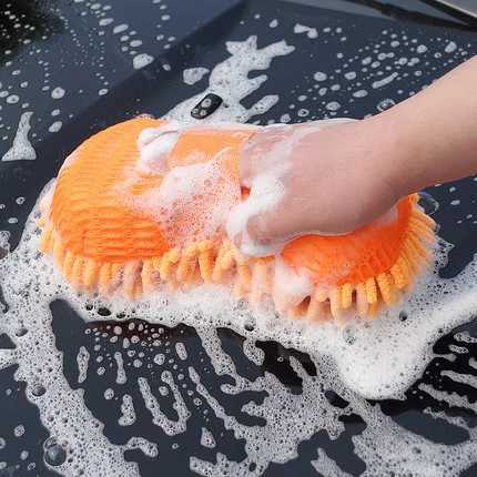 Round Detailing Cleaning Cloth With For Car Microfiber Chenille Sponge Top Fashion Colorful Wax Applicator Pad