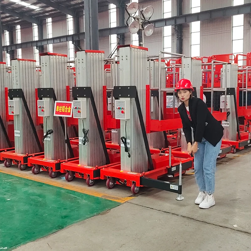 Shanding light mobile telescopic 4m 6m 8m 10m 12m 14m single mast aluminum alloy lift platform