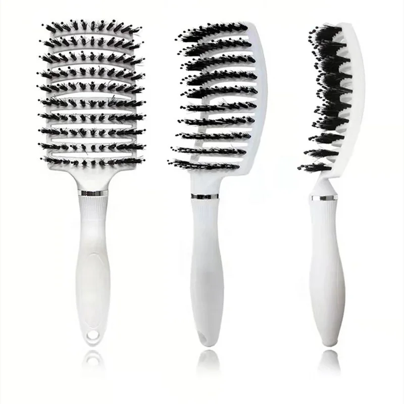 Professional  Salon boar bristles  Scalp Massage Combs Paddle wig Wet Hair Straighten brush Custom Extension Cushion Hair Brush
