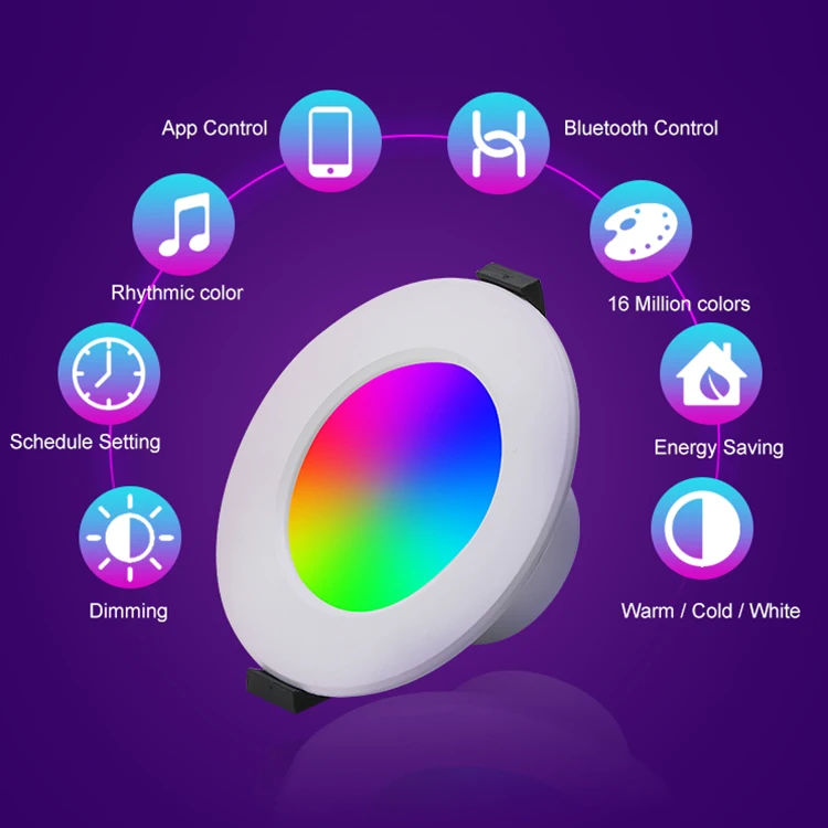 Fxpot пользовательские Alexa лампа Google Home Bluetooth управление RGB затемнения 9w 10w 15w Led Smart Tuya светильники