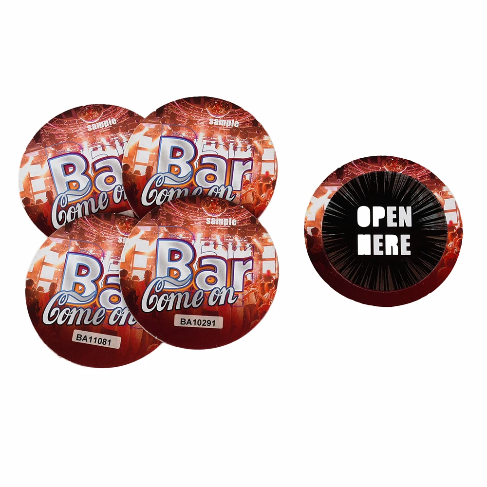 Professional Manufacturer Custom Pull Tab Cards Break Open Window Lottery Tickets Round Chips Pull Tab Cards