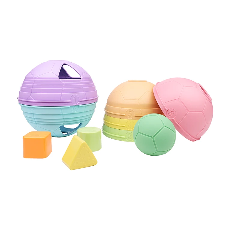 Stacking Early Childhood Education Toys Silica Gel Stacking Toy Set Multicolor  Educational Building Blocks For Kids