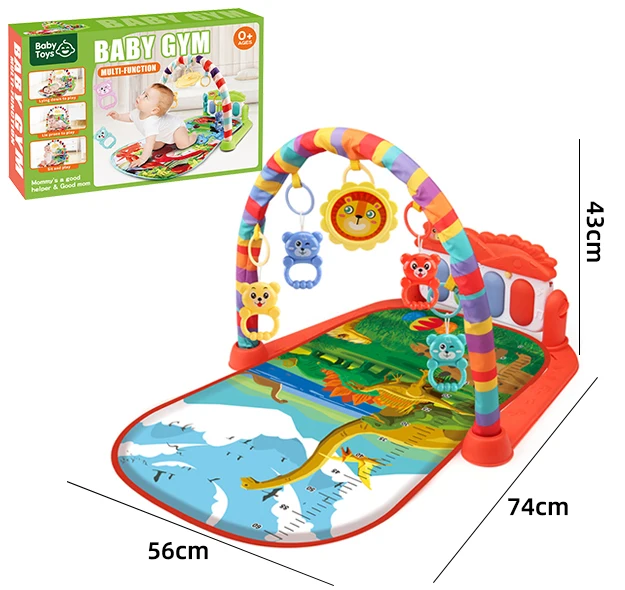 Functional Light & Music Fitness Rack Baby Gym Play Wholesale Kid House Handmade Toddler Toys Piano Baby Mat For Children