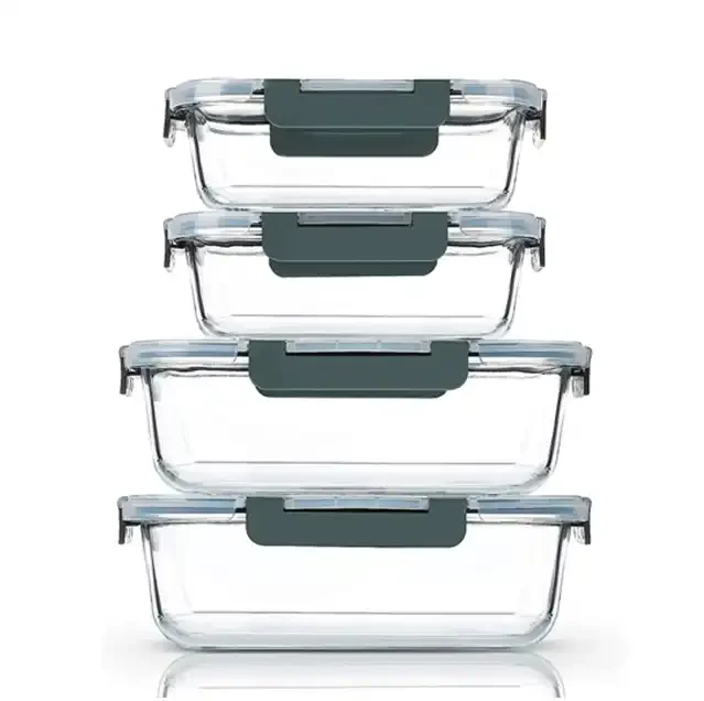 High Borosilicate Glass Storage Containers Freezer Safe Food Storage Containers Pantry Kitchen Glass Meal Prep Container