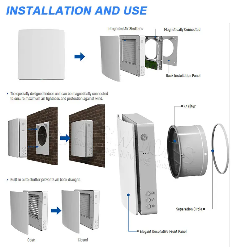 wall ventilation system best erv system best house ventilation system energy recovery single room heat recovery unit