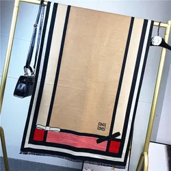 Classical Style Winter Branded Women Jacquard Scarf Cashmere Warm Thick Shawls Designers Stoles Ladies