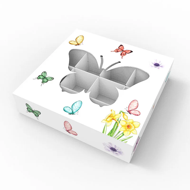 16 Cavity Square Butterfly Window Chocolate Candy Box