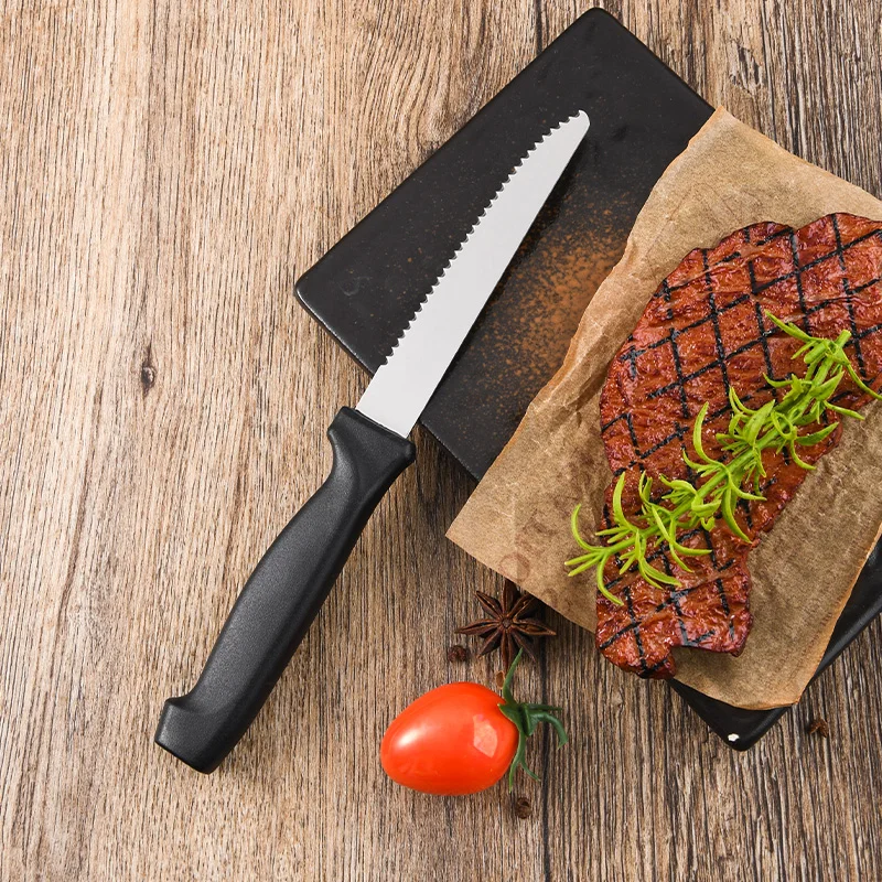 Factory Best Selling  4.5' Serrated Edge Blade Steak Table Knife Set for Cutting Beef Chicken Cutlet Vegetables
