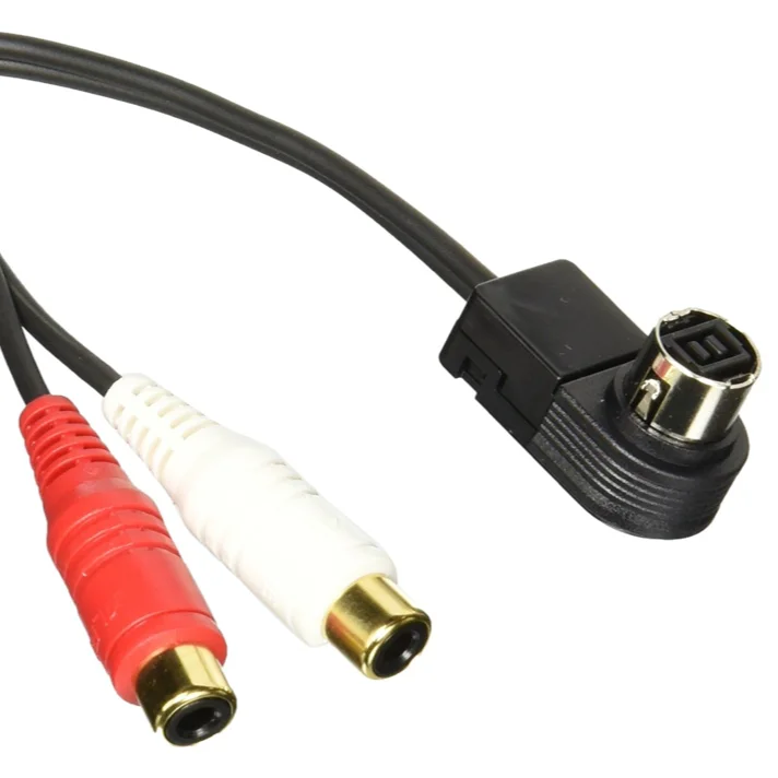 For Alpine Ai-net RCA Aux Cable, Ai-net to 2RCA Female  Input Adapter Cable for Alpine KCA-121B DVD JVC Sound Input Cable