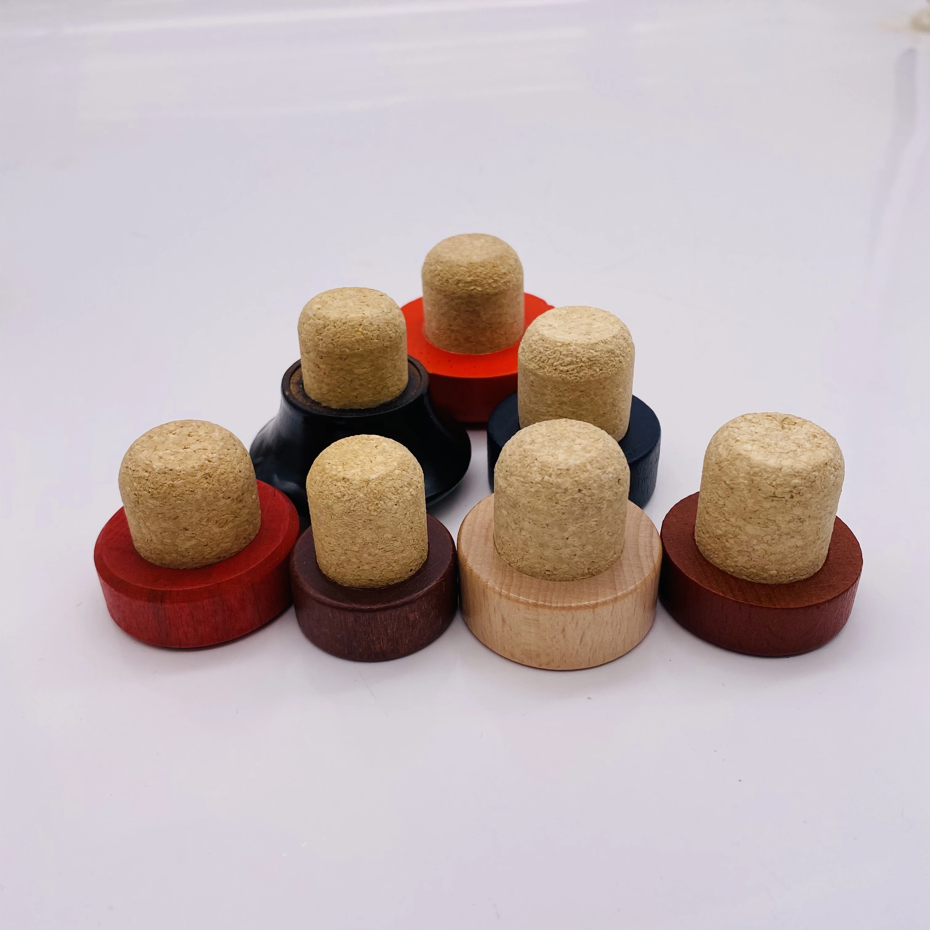Popular Household High-end wood lid cork ball stopper cork stopper size Champagne Wine Stopper