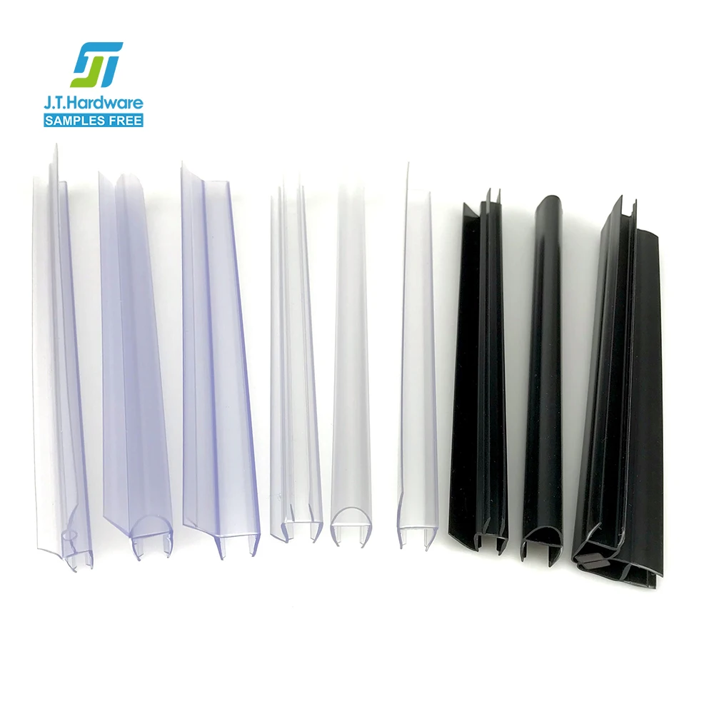 Bathroom Accessories Frameless Glass Shower Door Waterproof Translucent Plastic PVC Sealing Strip
