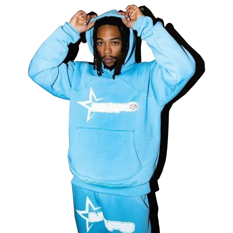 DUOLLB 2023 Custom Streetwear Cotton Jogging Sportswear Gym Tracksuit And Trousers 2 Piece Track Suit Mens hoodies sets 8